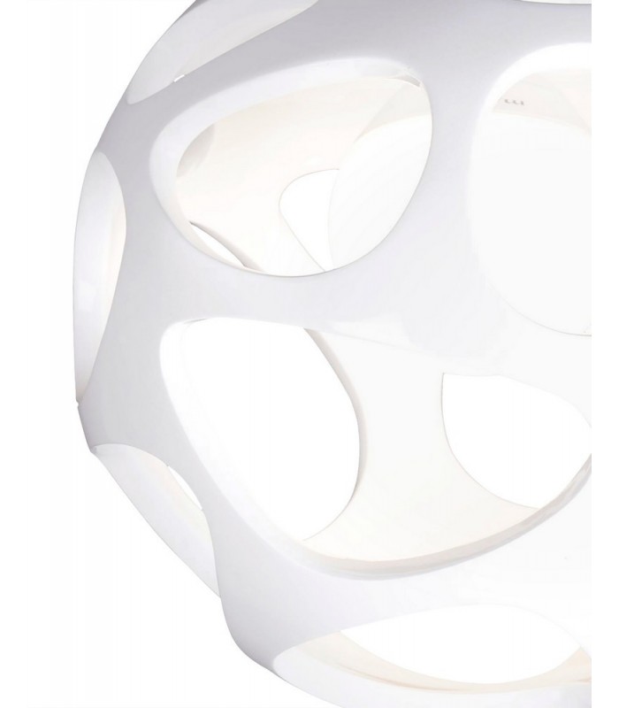 Ceiling 1 Light E27, Gloss White, Polished Chrome - 5