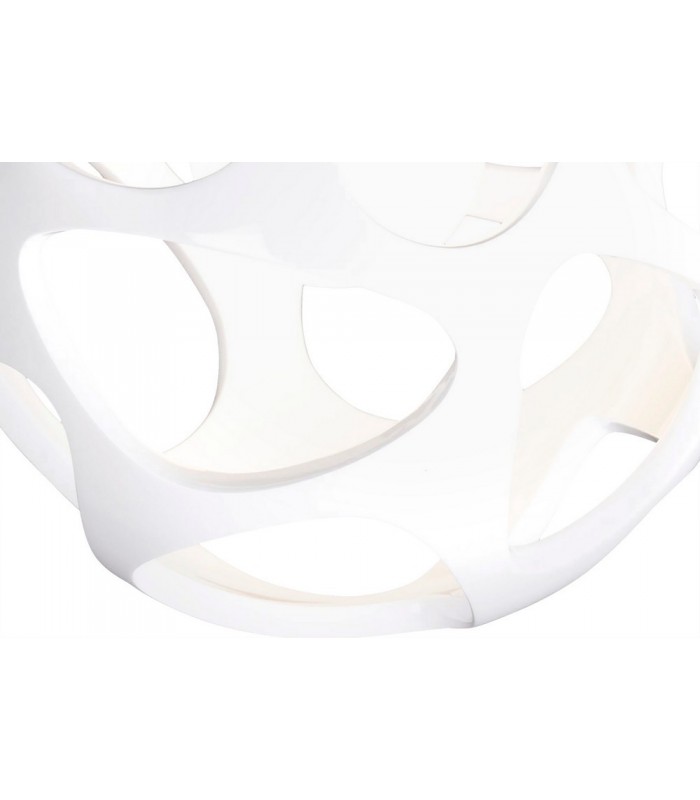 Ceiling 1 Light E27, Gloss White, Polished Chrome - 6