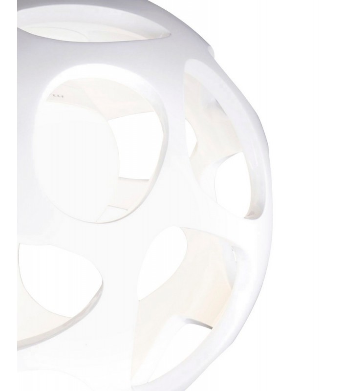 Ceiling 1 Light E27, Gloss White, Polished Chrome - 7