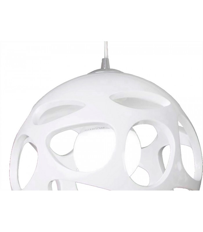 Ceiling Pendant 3 Light E27 Line, Gloss White, Polished Chrome - 7