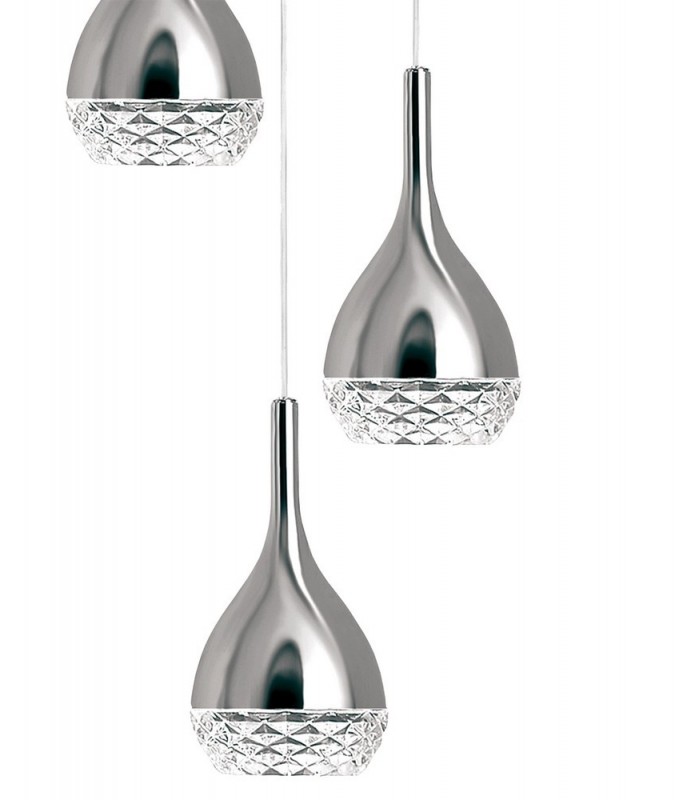 Ceiling Cluster Pendant 5 Light GU10 Round Polished Chrome - 5