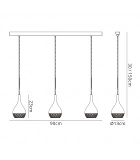 Ceiling Pendant 3 Light GU10 Line Copper - 2
