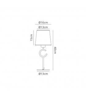 Table Lamp 1 Light E27 Small with Taupe Shade Brown Oxide - 2