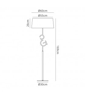 Floor Lamp 4 Light E27 with Taupe Shade Brown Oxide - 2