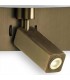 Wall Lamp with Large Back Plate 1 Light E27 + Reading Light 3W LED with White Shade Bronze 4000K, 200lm, - 3