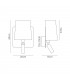 Wall Lamp with Large Back Plate 1 Light E27 + Reading Light 3W LED with Black Shade Satin Nickel 4000K, 200lm, - 2