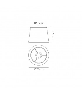 Black Round Shade 200 x 152mm, Suitable for Wall Lamps - 2