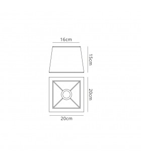 White Square Shade 160, 200 x 152mm, Suitable for Wall Lamps - 2