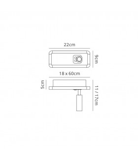 Wall Lamp Head with Backlit Light 10W LED White 4000K, 700lm, - 2