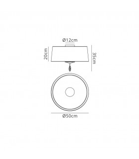 Flush 3 Light E27 Round With White Shade Polished Chrome/Clear Crystal - 2