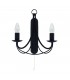 2 Light Indoor Candle Wall Light Black, E14 - 1