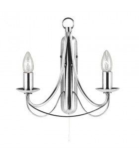 2 Light Candle Wall Light Satin Silver, E14 - 1