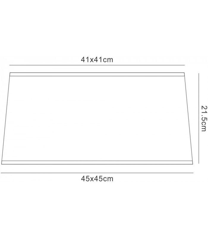 White Square Shade, 450, 450x215mm, Suitable for Ceiling Pendant Lights - 2