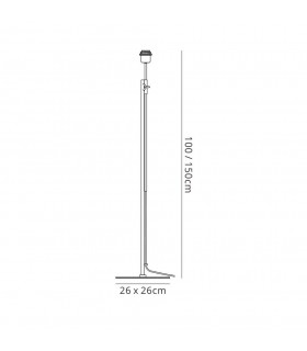 Floor Lamp Telescopic 1 Light WITHOUT SHADE E27 Black/Polished Chrome - 2