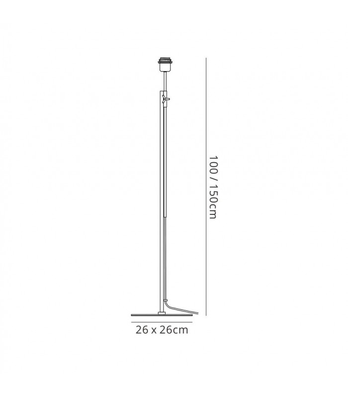 Floor Lamp Telescopic 1 Light WITHOUT SHADE E27 Black/Polished Chrome - 2