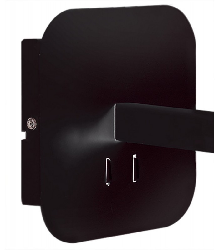 Wall Lamp 1 Light (SHADE SOLD SEPARATELY) E27 + Reading Light 3W LED Black, Polished Chrome 4000K, 200lm, - 3