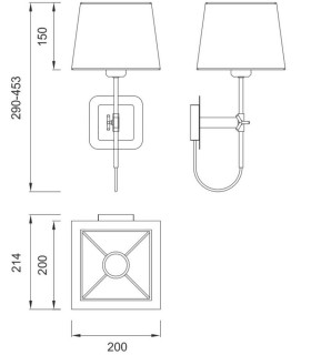 Wall Lamp Telescopic WITHOUT SHADE 1 Light E27 , Matt White/Polished Chrome - 2