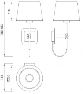 Wall Lamp Telescopic (SHADE SOLD SEPARATELY) 1 Light E27 Black, Polished Chrome - 2