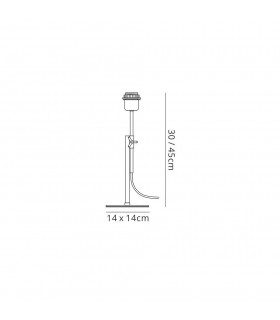 Table Lamp Telescopic (SHADE SOLD SEPARATELY) 1 Light E27 Black, Polished Chrome - 2