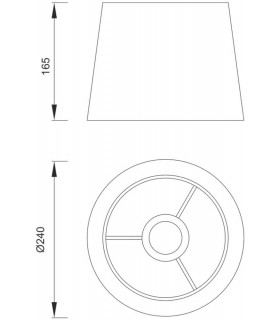 Black Round Shade 210, 240mm x 165mm, Suitable for Table Lamps - 2