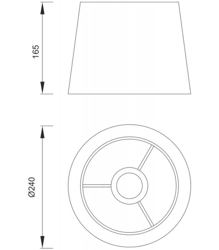 Black Round Shade 210, 240mm x 165mm, Suitable for Table Lamps - 2