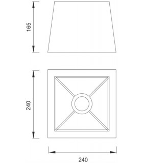White Square Shade 240, 240x 165mm, Suitable for Table Lamps - 2