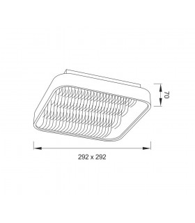 Flush Ceiling Light 29cm Square 18W LED 3000K + 6000K, 1180lm, Aluminium, Acrylic - 2