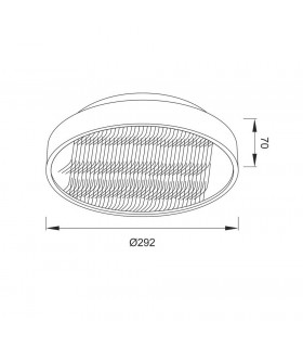 Flush Ceiling Light 29cm Round 18W LED 3000K + 6000K, 1180lm, Aluminium, Acrylic - 2