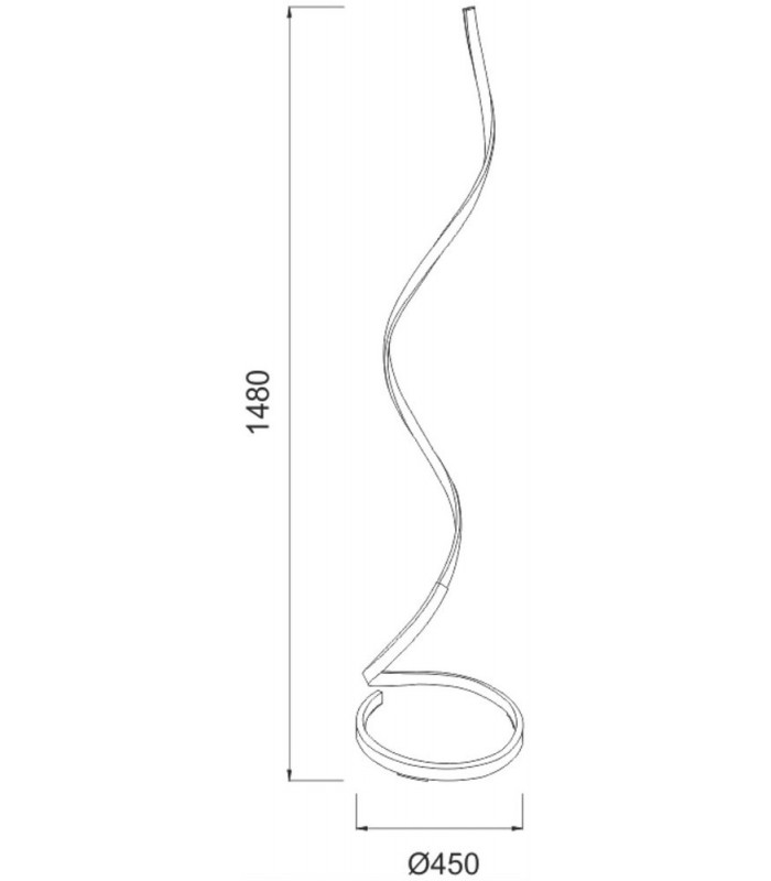 Floor Lamp 22W LED 2800K, 1800lm, Dimmable Frosted Acrylic, Brown Oxide - 2