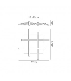 Flush 34W LED 2800K, 2600lm, Frosted Acrylic, Brown Oxide - 2