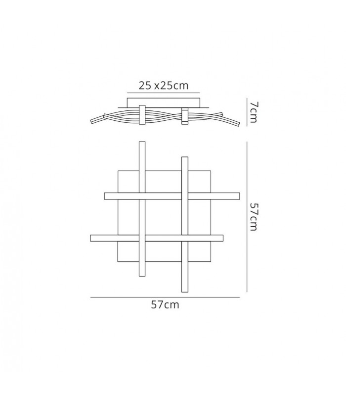 Flush 34W LED 2800K, 2600lm, Frosted Acrylic, Brown Oxide - 2