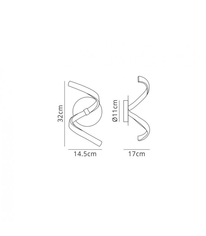 Wall Lamp 10W LED 2800K, 850lm, Frosted Acrylic, Brown Oxide - 2