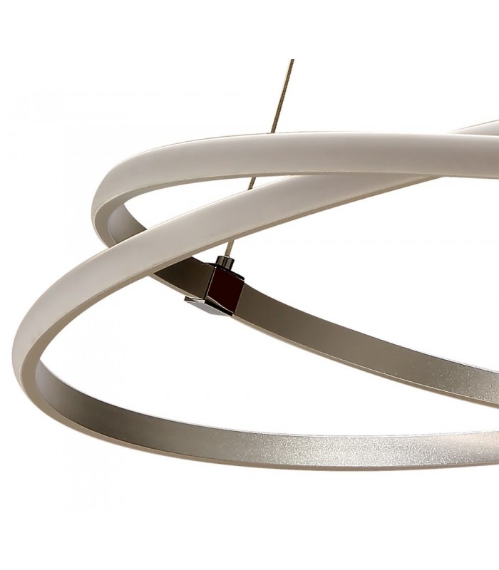 Ceiling Pendant 42W LED 3000K, 3400lm, Silver, Polished Chrome, White Acrylic - 4