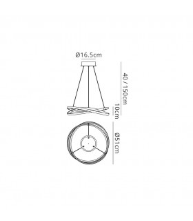 Ceiling Pendant 42W LED 2800K, 3400lm, Brown Oxide, White Acrylic - 2