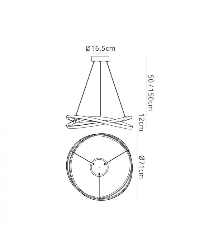 Ceiling Pendant 60W LED 2800K, 4500lm, Brown Oxide, White Acrylic - 2