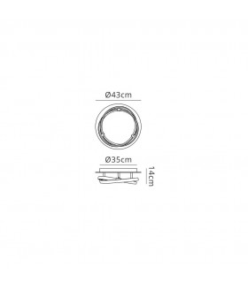 Flush 30W LED 2800K, 2500lm, Brown Oxide, White Acrylic - 2