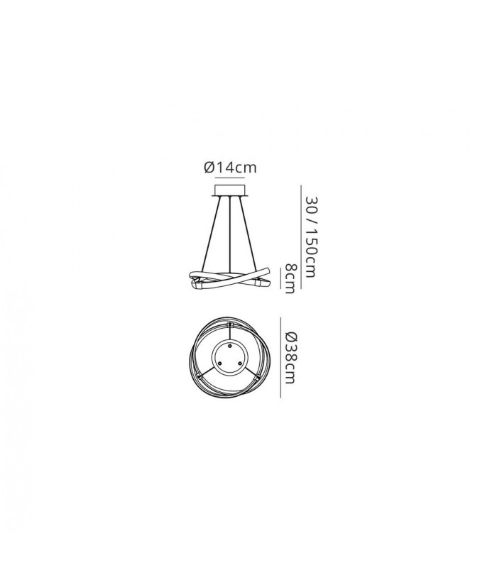 Ceiling Pendant 30W LED 2800K, 2500lm, Brown Oxide, White Acrylic - 2