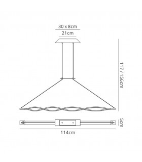 Ceiling Pendant 36W LED 2800K, 2520lm, Brown Oxide, White Acrylic - 2