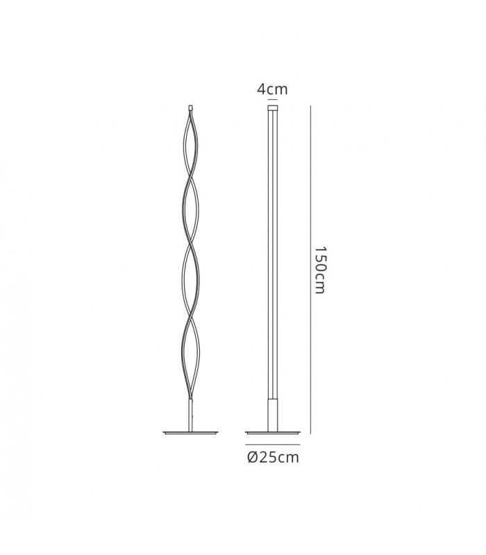 Floor Lamp 21W LED 2800K, 1470lm, Dimmable Brown Oxide, White Acrylic - 2