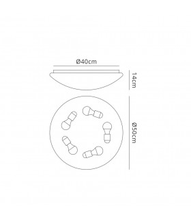 Ceiling, Wall 5x20W Large, White Acrylic - 2