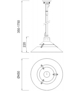 Dome Ceiling Pendant 40W E27 Large, Sand Metal, Beige Belt - 2