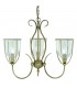 3 Light Multi Arm Ceiling Pendant Antique Brass with Seeded Glass Shades, E14 - 1