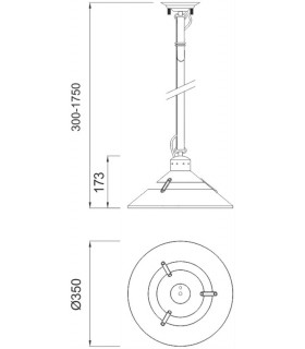 Dome Ceiling Pendant 40W E27 Medium, Sand Metal, Beige Belt - 2