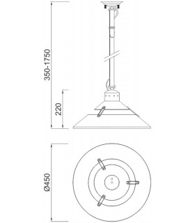 Dome Ceiling Pendant 40W E27 Large, Oxide Metal, Black Belt - 2