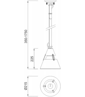 Dome Ceiling Pendant 40W E27 Oxide Metal, Black Belt - 2