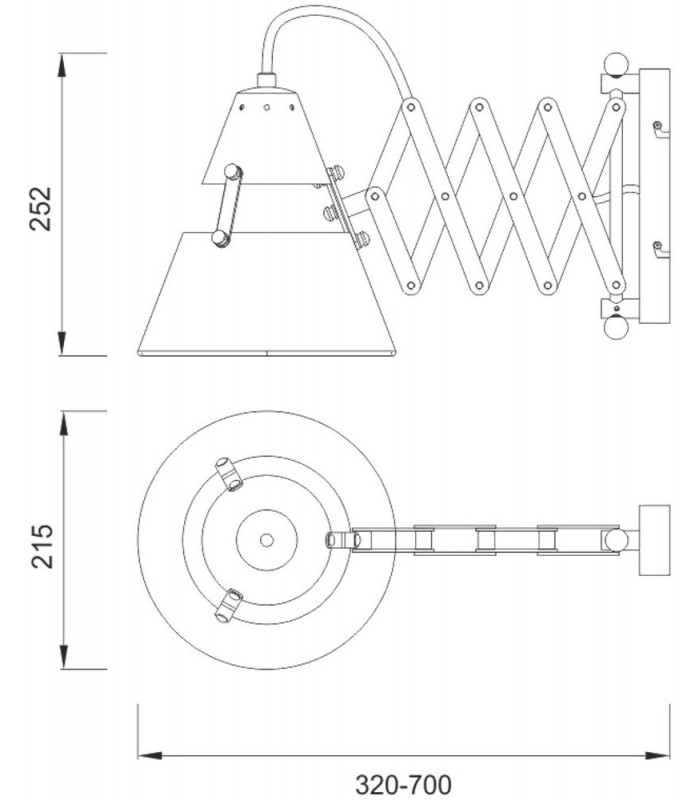 Wall Light 1 Light 40W E27, Oxide Metal - 2