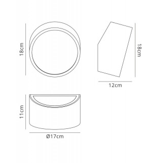 Flush Wall Light Round 2x5W G9 LED (not incl.), Matt White, IP44 - 2