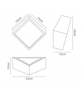 Flush Wall Light Square 2x5W G9 LED (not incl.), Matt White, IP44 - 2