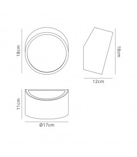 Flush Wall Light Round 2x5W G9 LED (not incl.), Silver, IP44 - 2