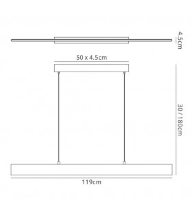 Ceiling Pendant 40W LED 3000K, 2080lm, Matt White, Acrylic - 2